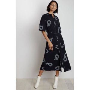 The Kit Cobie Midi Shirtdress with Navy Paisley Print